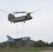 Chinook helicopter transfers A-7 Corsair
