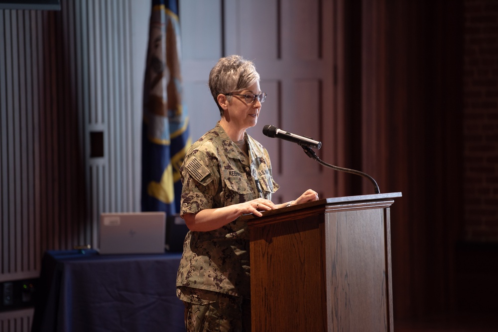 United States Navy Band holds quarterly All Hands meeting.