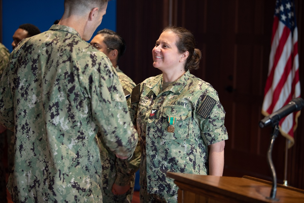 United States Navy Band holds quarterly All Hands meeting.