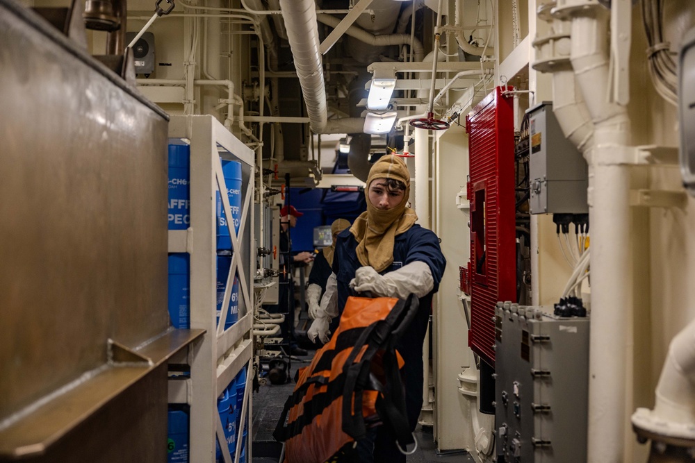 General Quarters Drill aboard USS Ralph Johnson