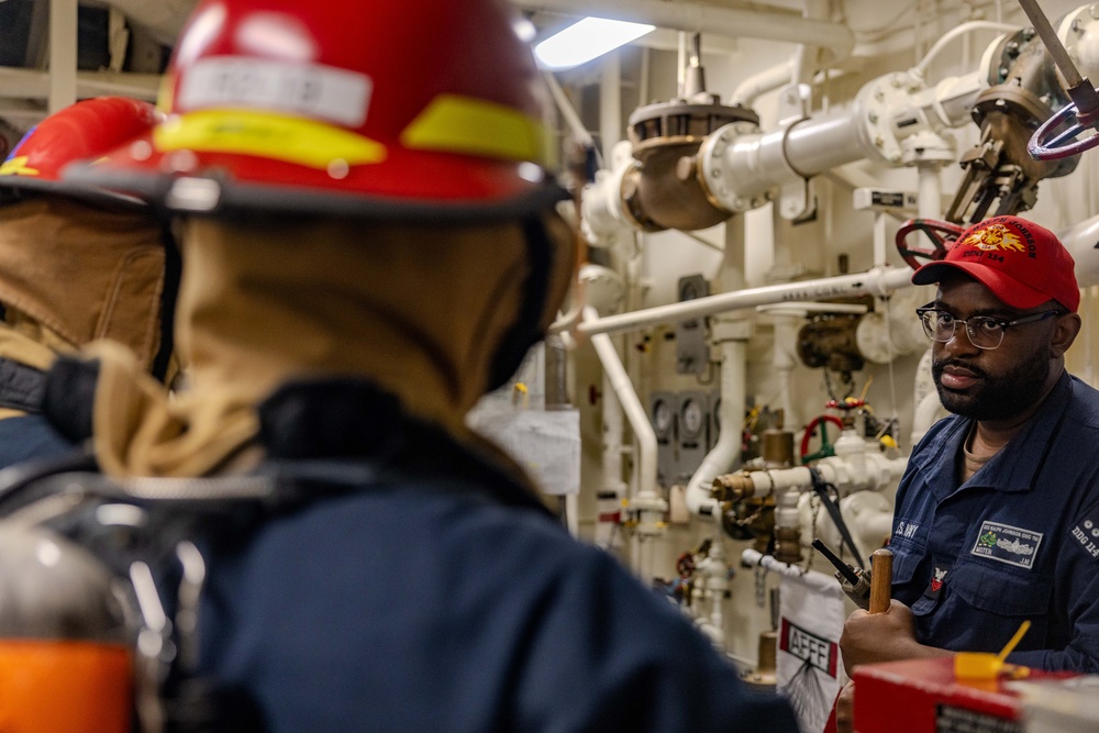General Quarters Drill aboard USS Ralph Johnson