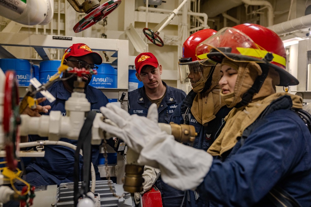 General Quarters Drill aboard USS Ralph Johnson