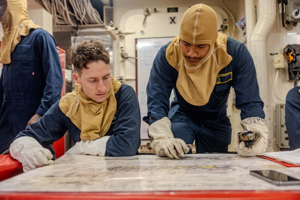 General Quarters Drill aboard USS Ralph Johnson