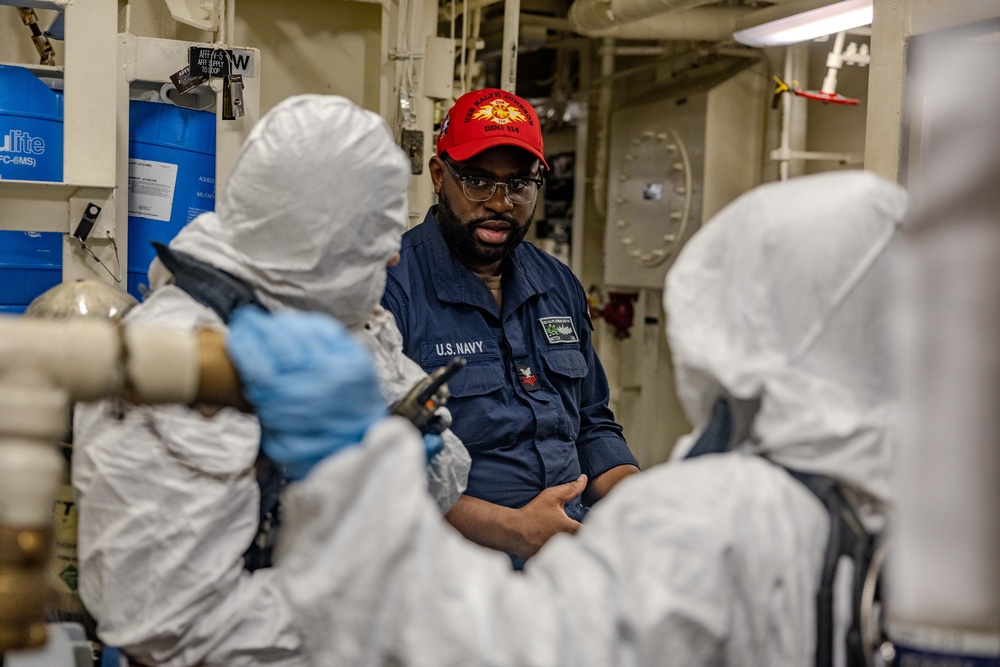 General Quarters Drill aboard USS Ralph Johnson