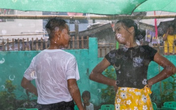 U.S., Philippines forces, ‘Bundle of Joy’ reaches Dugui San Isidro Elementary School.