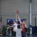 U.S. and Filipino service members play basketball during US-PH friendship games
