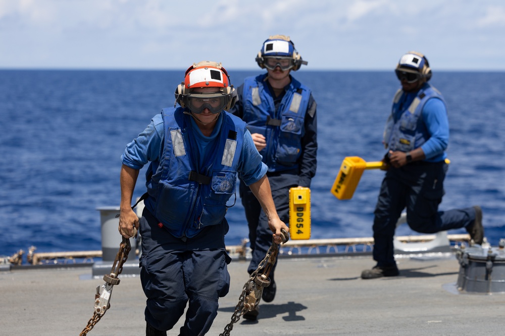 USS Curtis Wilbur (DDG 54) Conduct Flight Operations