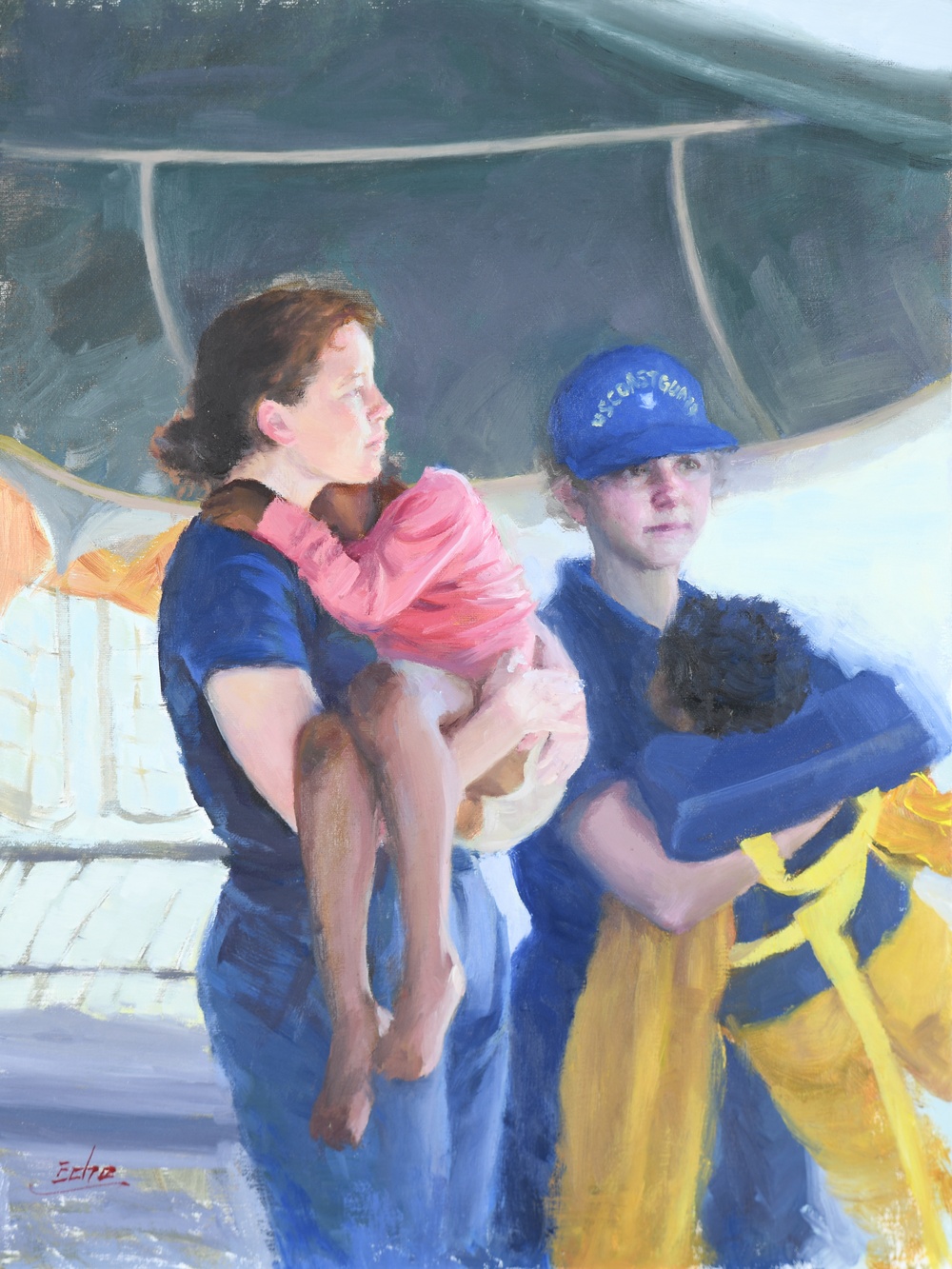 US Coast Guard Art Program 2025 Collection, Obj. Id # 202501, &quot;In safe arms,&quot; Echo Baker