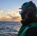 Aviation Machinist's Mate Airman Jorge Sbordone observes a preflight check during Formidable Shield (FS) 2025