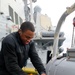 U.S. Navy Sailor conducts maintenance on a Mark 32 surface vessel torpedo tube during Formidable Shield (FS) 2025