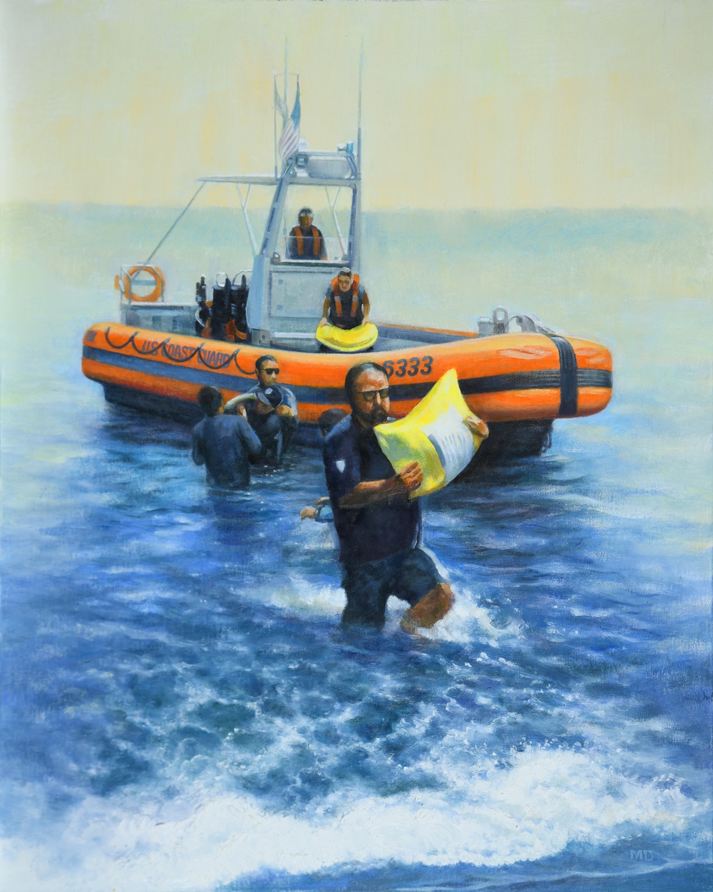 US Coast Guard Art Program Collection 2025, Obj. Id. # 202503, &quot;Providing supplies, Michael Davis