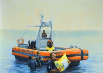 US Coast Guard Art Program Collection 2025, Obj. Id. # 202503, &quot;Providing supplies, Michael Davis