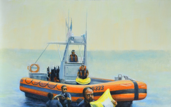 US Coast Guard Art Program Collection 2025, Obj. Id. # 202503, "Providing supplies, Michael Davis