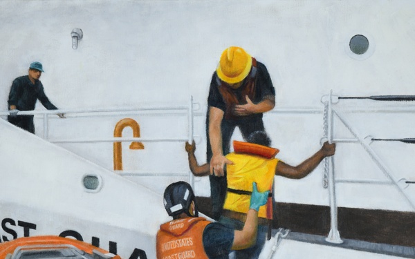 US Coast Guard Art Program Collection 2025, Obj. Id. # 202504, "Operation Vigilant Sentry," Michael Davis