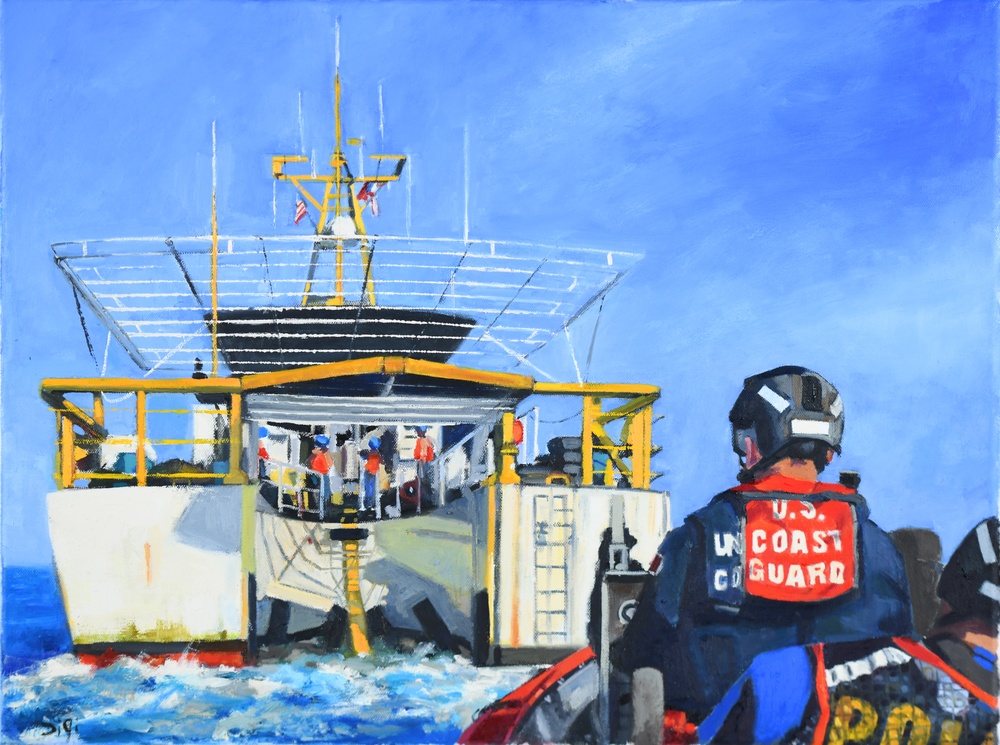 US Coast Guard Art Program Collection 2025, Obj. Id. # 202506. &quot;Boarding and inspection,&quot; Amy DiGi