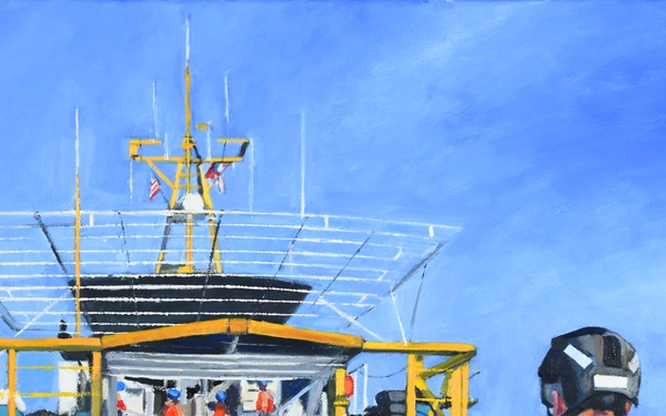 US Coast Guard Art Program Collection 2025, Obj. Id. # 202506. "Boarding and inspection," Amy DiGi