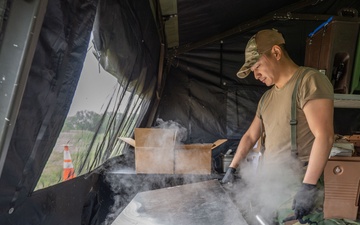 Hot meals in the field during Exercise Lethal Stack