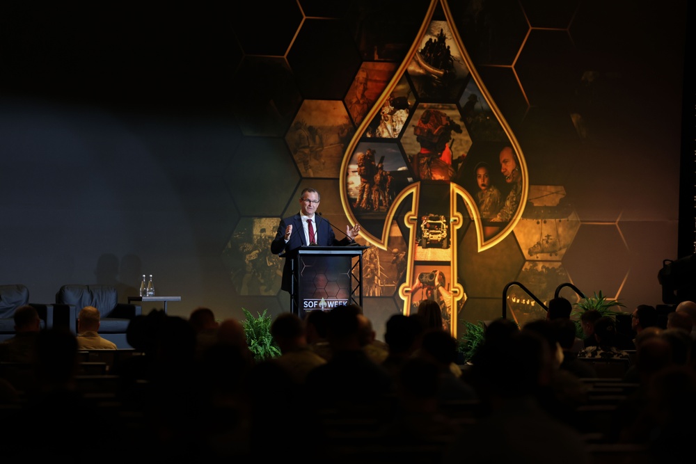 Mr. Colby Jenkins speaks during SOF Week 2025