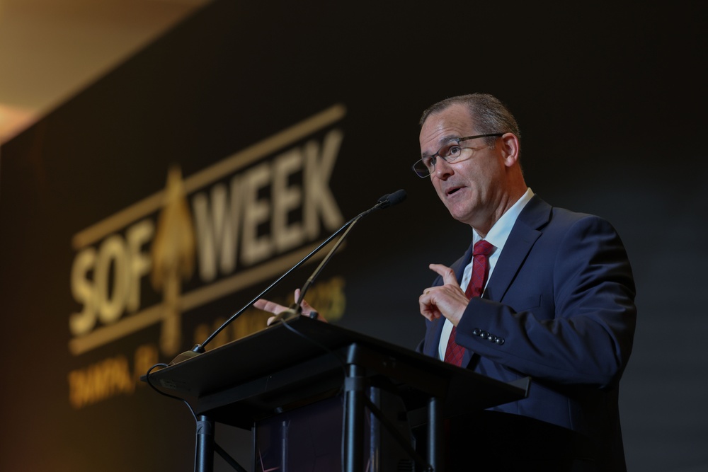 Mr. Colby Jenkins speaks during SOF Week 2025