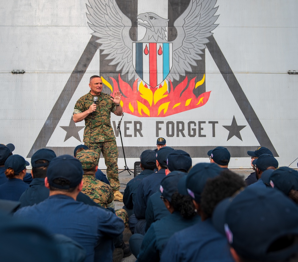 MARFORCOM Visits USS New York, Recounts 9/11 Experience