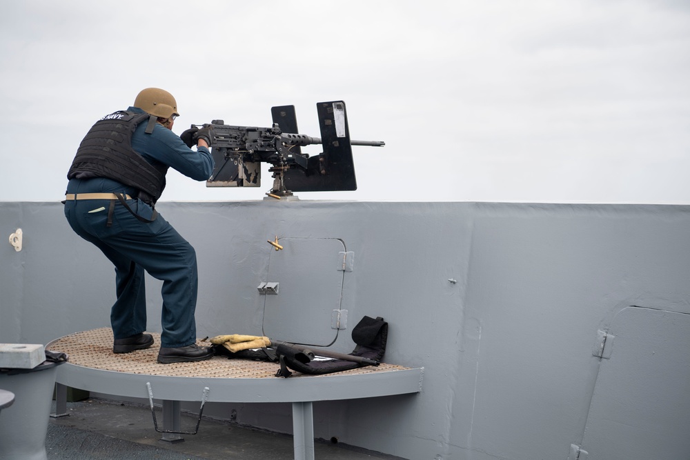 USS John P. Murtha fires crew-served weapons