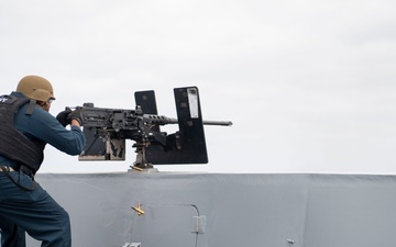 USS John P. Murtha fires crew-served weapons