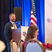 Joe Bolduc, managing director at the Hunt Institute, introduces U.S. Air Force Col. David Wyrick