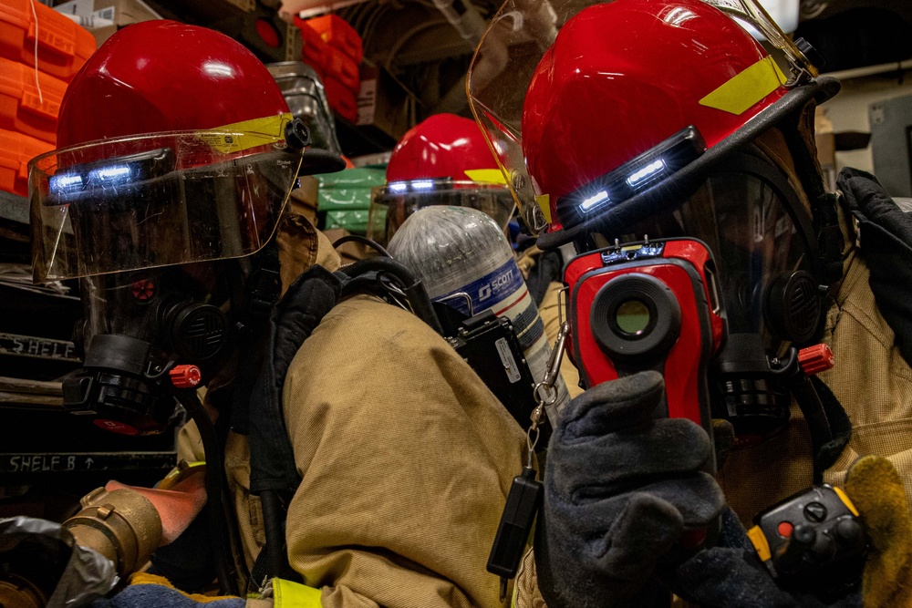 George Washington Sailors Conduct Firefighting Drills