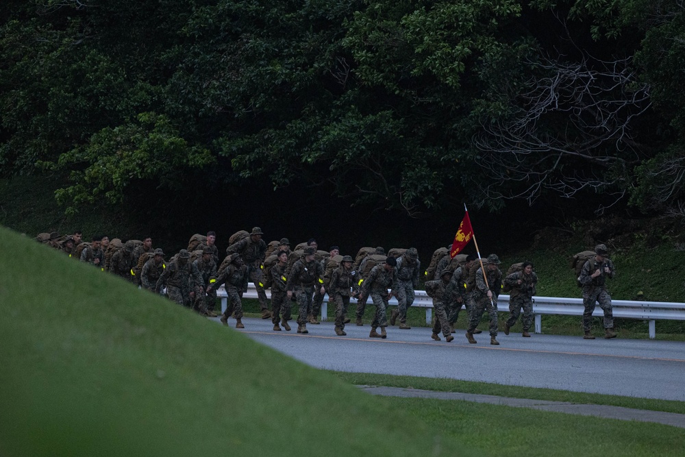 U.S. Marines with Disbursing Detachment Conducts a Company Hike