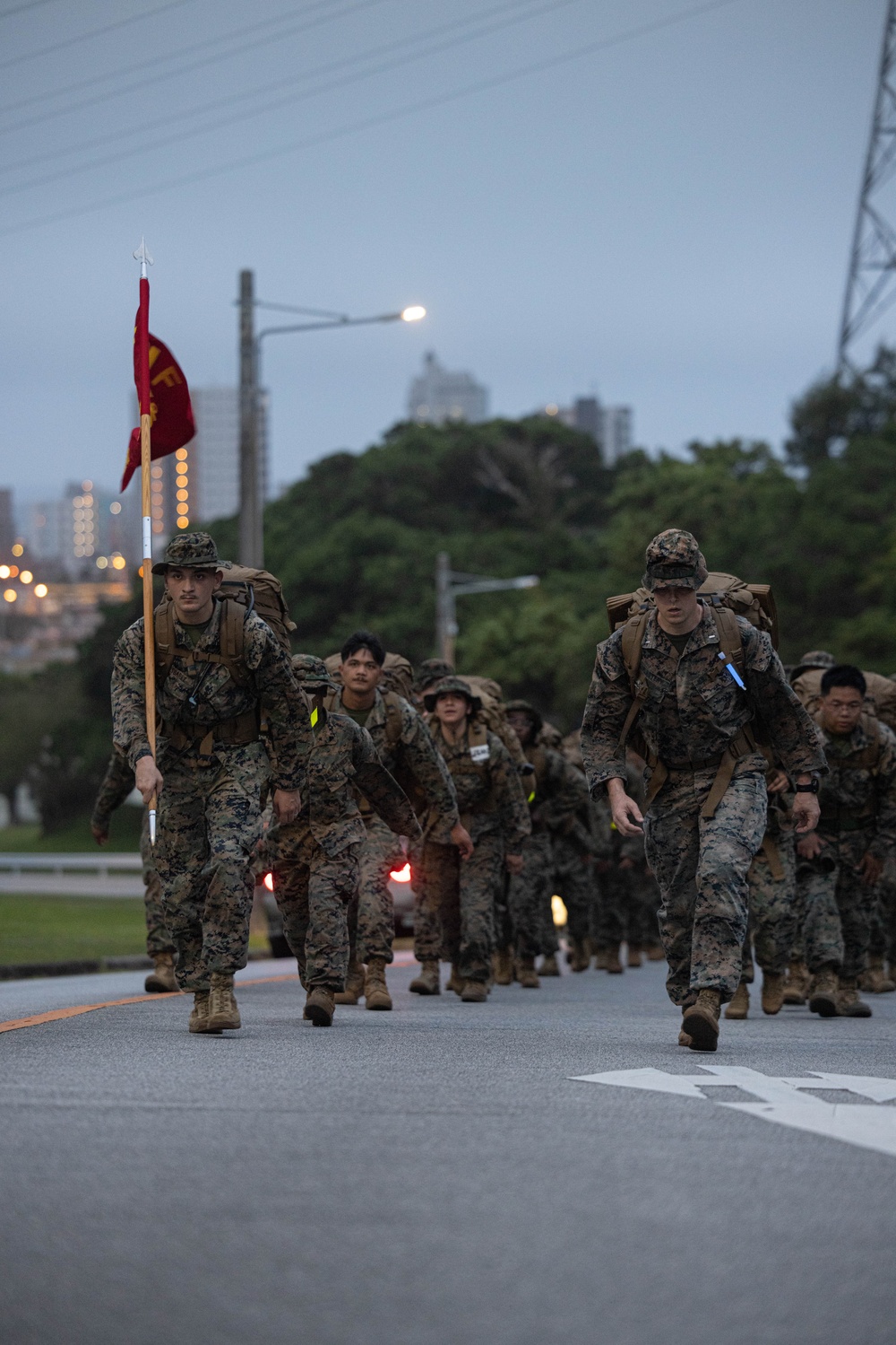 U.S. Marines with Disbursing Detachment Conducts a Company Hike