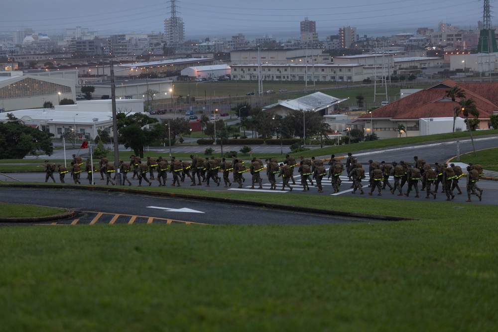 U.S. Marines with Disbursing Detachment Conducts a Company Hike