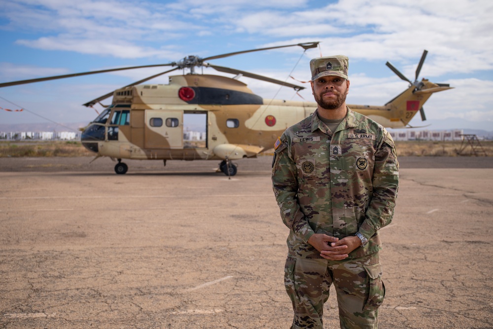 Embrace the process: Master Sgt. Preston Lewis poses for a photo at African Lion 2025 in Morocco