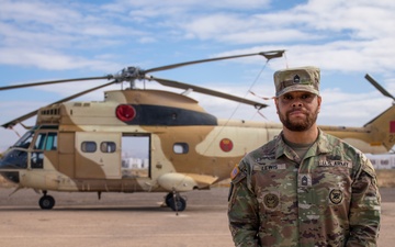 Embrace the process: Master Sgt. Preston Lewis poses for a photo at African Lion 2025 in Morocco