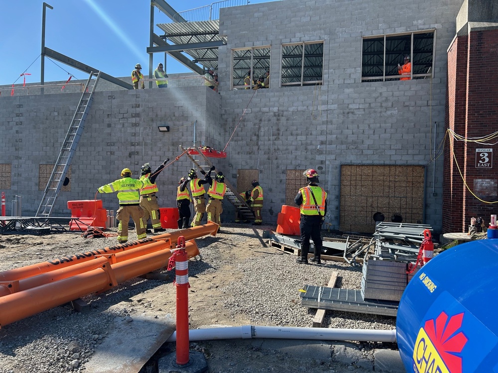 Firefighters perform technical rescue