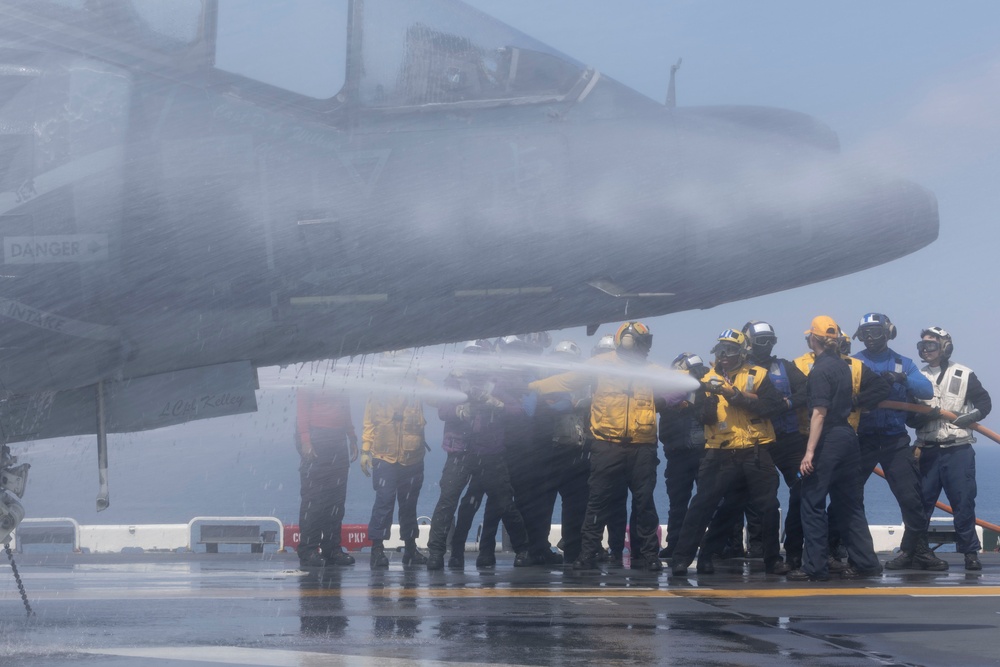 Wasp Conducts Aviation Firefighting Drill