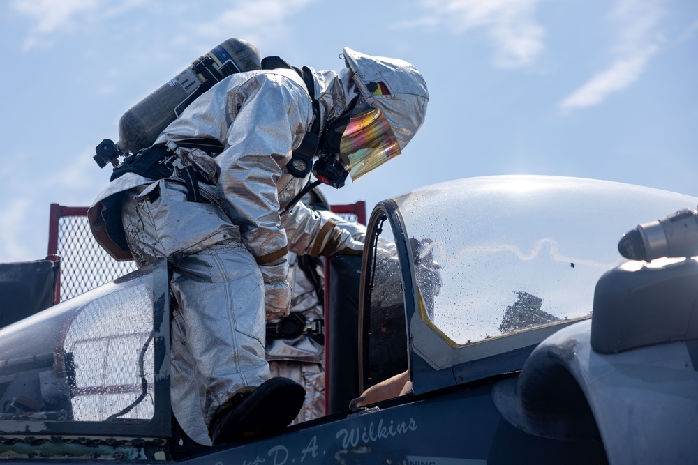 Wasp Conducts Aviation Firefighting Drill