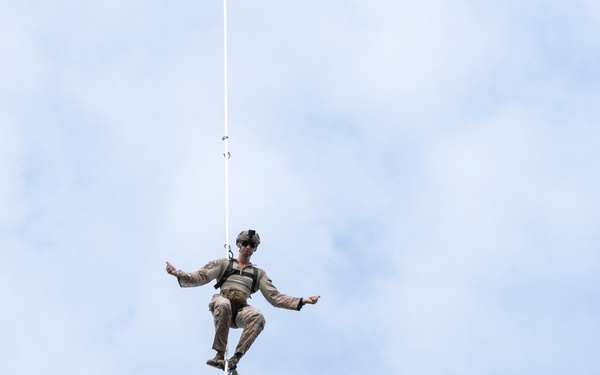 U.S. Marines with HMLA-269 and 2nd Recon conduct SPIE training