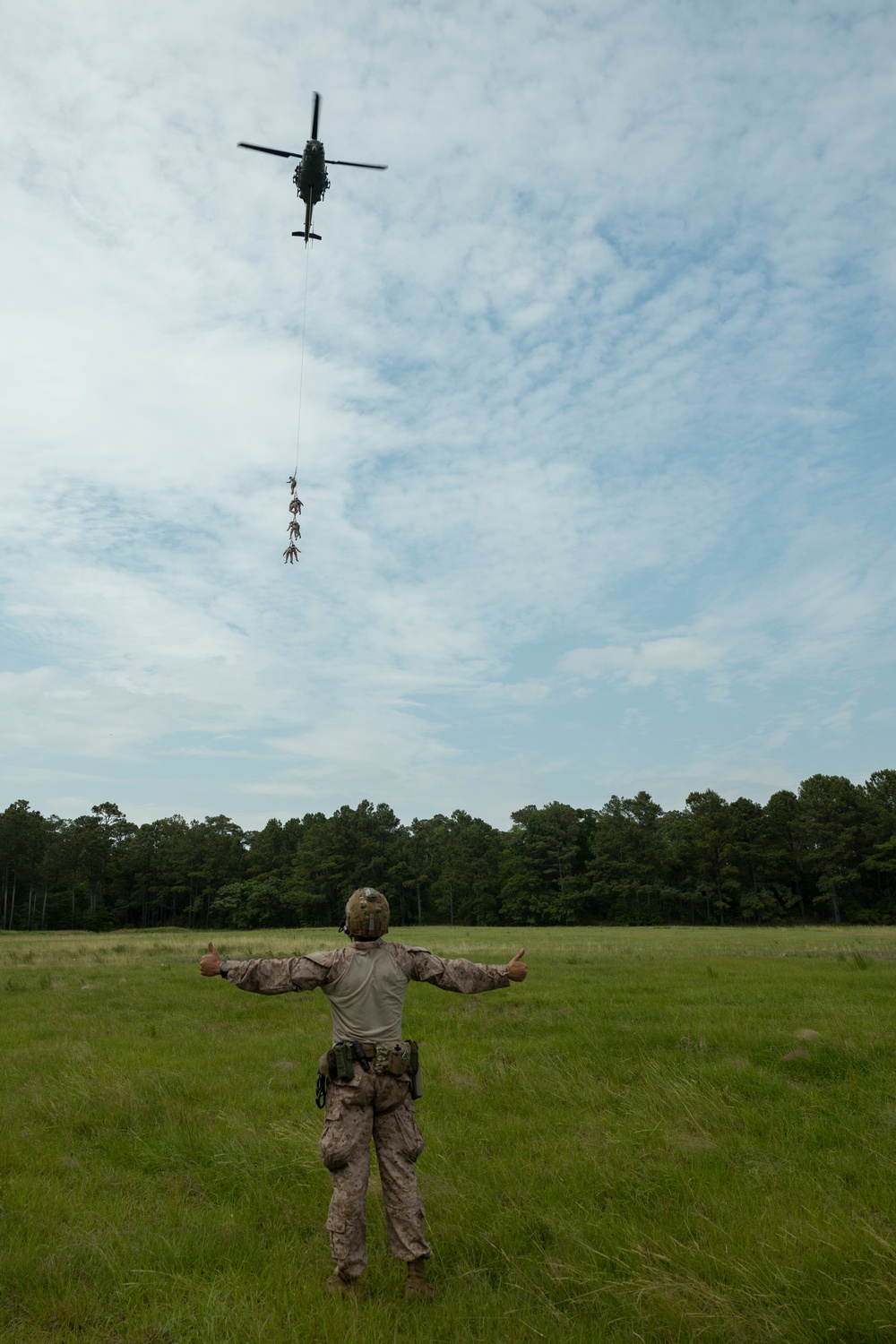 U.S. Marines with HMLA-269 and 2nd Recon conduct SPIE training