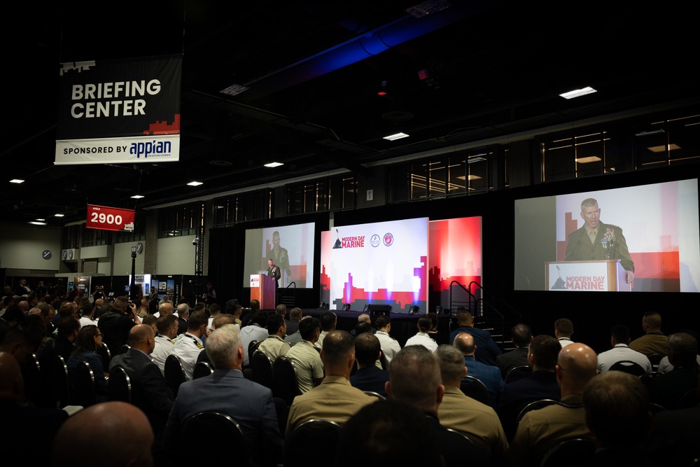 Commandant, Gen. Eric Smith, speaks at Modern Day Marine 2025