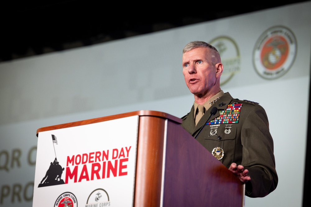 Commandant, Gen. Eric Smith, speaks at Modern Day Marine 2025