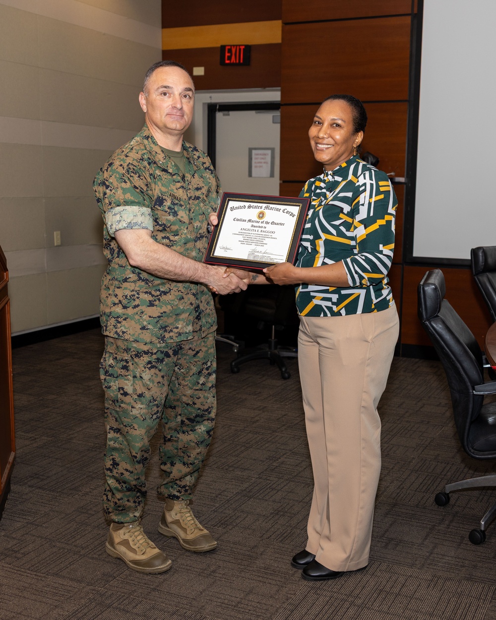 Civilian Marine of the Quarter Award Ceremony