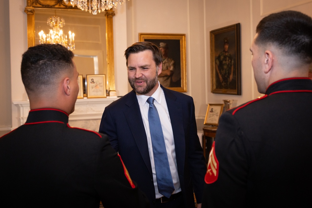 Vice President, JD Vance, welcomed by Commandant, Gen. Eric Smith at Marine Barracks Washington