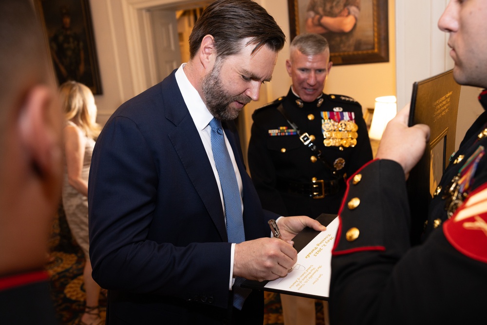 Vice President, JD Vance, welcomed by Commandant, Gen. Eric Smith at Marine Barracks Washington