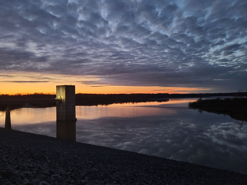 Cloudy sunrise over Salamonie