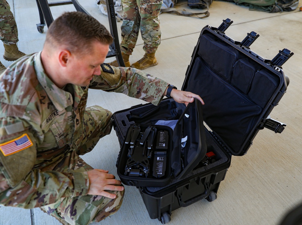 California National Guard Soldiers conduct tactical training with small unmanned aircraft systems