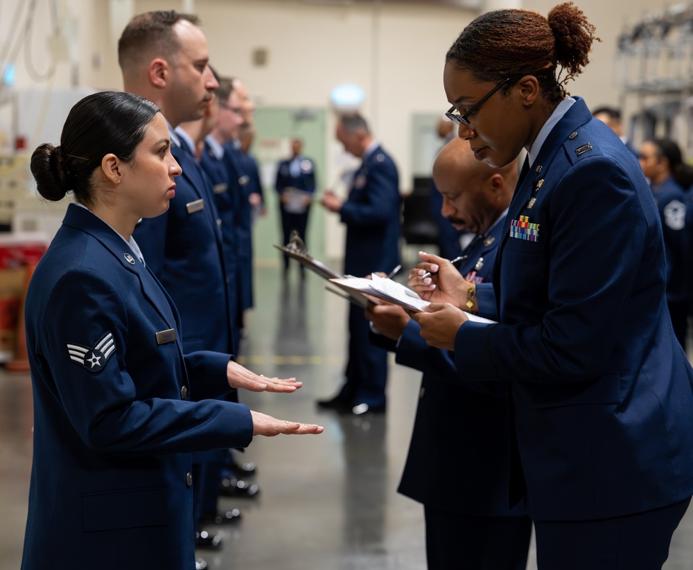 Precision in Every Detail: Dress Blues Inspection Upholds Ceremonial Standards