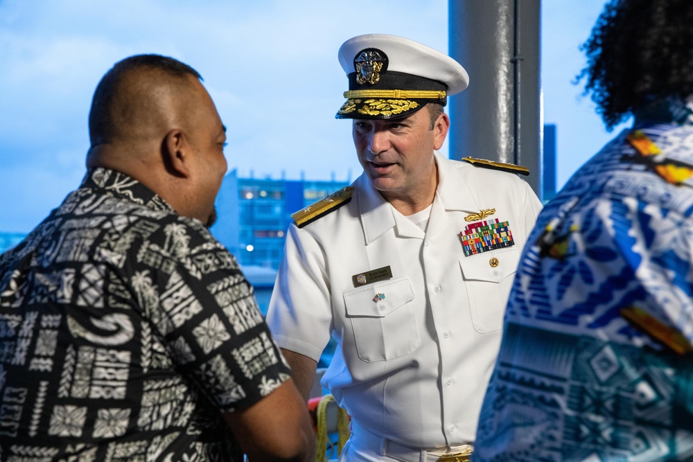 U.S. 7th Fleet Hosts a Big Top Reception Aboard USS Blue Ridge (LCC 19) in Fiji