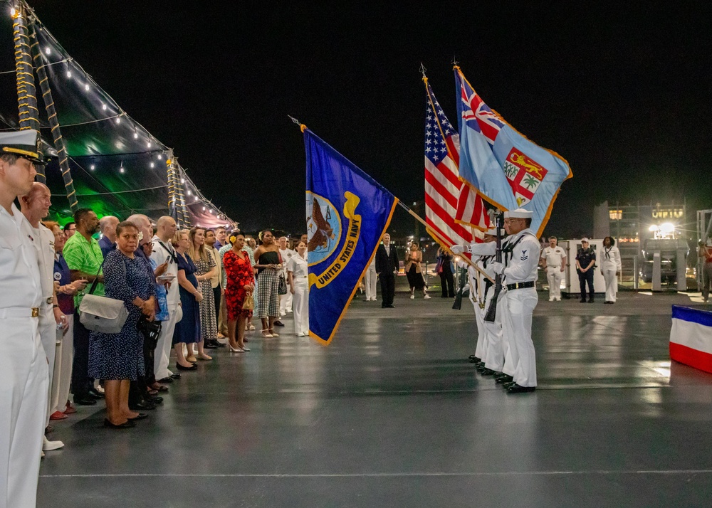 U.S. 7th Fleet Hosts a Big Top Reception Aboard USS Blue Ridge (LCC 19) in Fiji