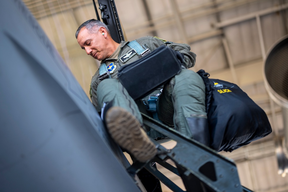 Col. Rosales's final flight at the 49th Wing