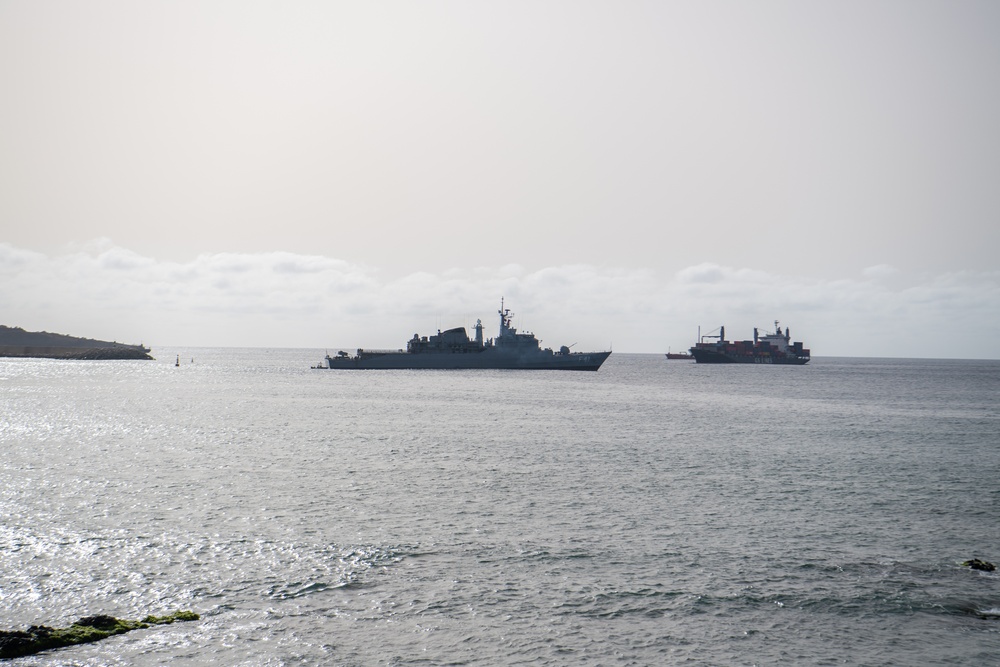 BNS Defensora Departs Cabo Verde, Obangame Express 2025